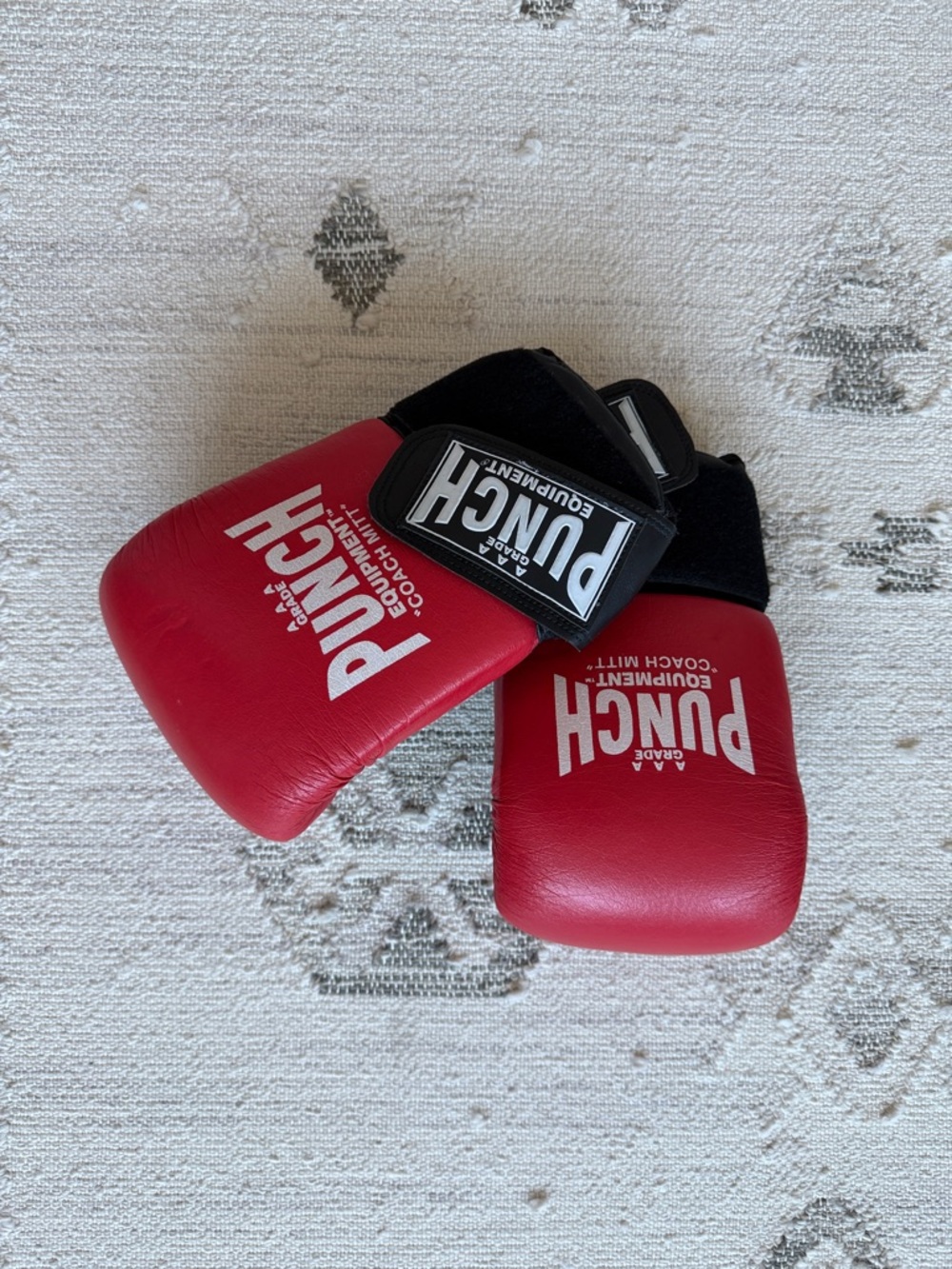 Punch Boxing Gloves - Red with Black Accents